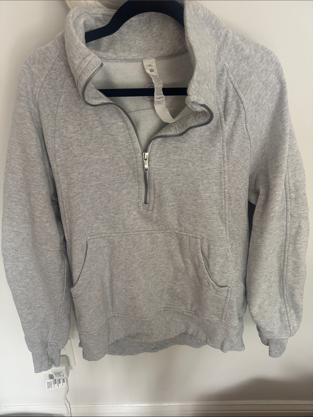 lululemon athletica Light Gray Scuba Quarter-Zip Pullover